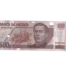 1 Billete De 500 Pesos Ignacio Zaragoza 2008