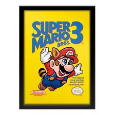 Quadro Retrogame Capa Super Mario Bros 3 Nes Nintendo A3