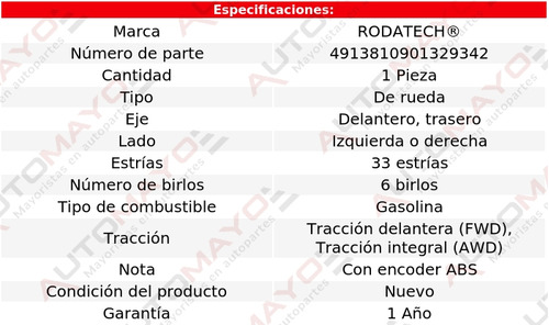 1-maza Rueda Del/tra Izq/der Acadia 3.6l V6 Awd, Fwd 07-16 Foto 5