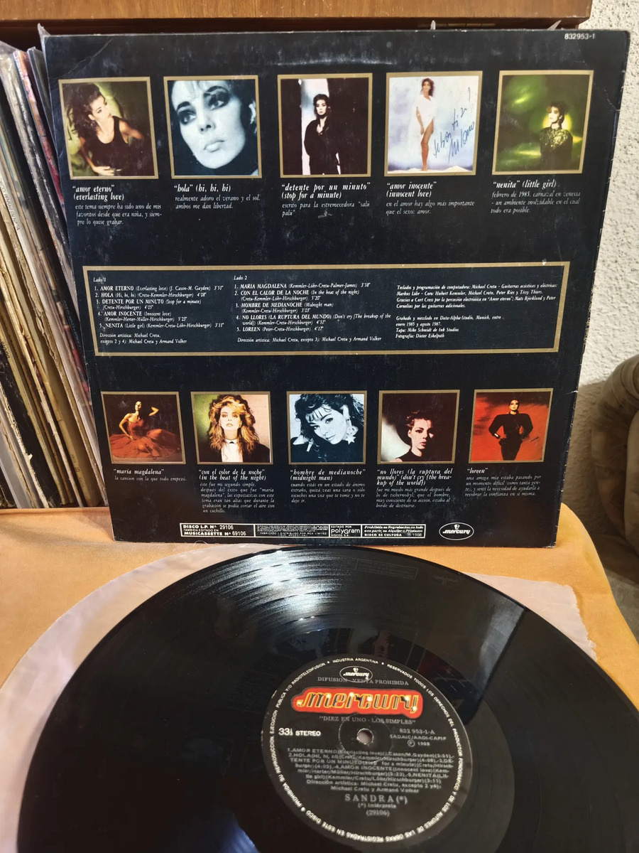 SANDRA - Ten On One (The Singles) = Diez En Uno (Los Simples) - vinilo 1988