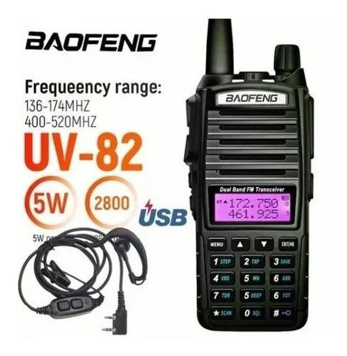 Rádio Comunicador Ht Walk Talk Baofeng Dual Band Uv-82