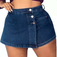 Short Saia Jeans Plus Size Com Lycra Atacado Roupas Alta