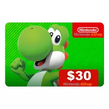 Cartão Nintendo Eshop Switch Card Usa $30 Dólares Americano