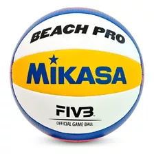 Bola Vôlei De Praia Mikasa Bv550 Cor Branco/amarelo/azul