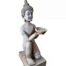 Buda Arrodillado Porta Vela Apto Exterior 45 Cm Alto