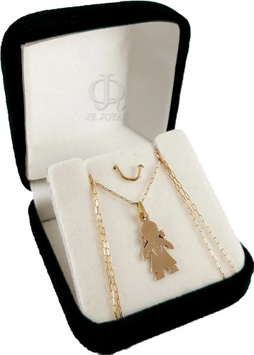 Cadena Oro 18k Forcet 45cm Y Dije Nene Nena Nena