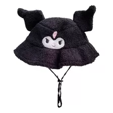 Gorro Felpa Bucket Pescador Ajustable Negro Kuromii Kawaii