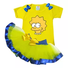 Conjunto Infantil Lisa Simpsons Festa Temática Barata Bebê