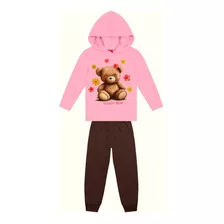 Conjunto Kyly Infantil Menina Moletom Peluciad Inverno 1 A 8