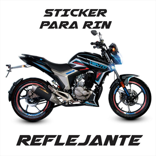 Kit Stickers Rin  Reflejantes Vento Storm 250 Azul  + Regalo Foto 6