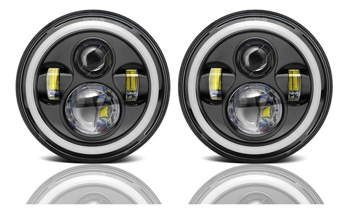 Foto de * Par 7'' H4 Faros De Led Drl Ojos ngel Wrangler Jeep Vocho