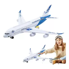 Avião Gigante Bate E Volta Com Som E Luzes 45 Cm Brinquedo Cor Branco