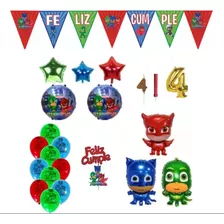 Pack Globos Pjmask Héroes En Pijamas Número Banderín Pack 