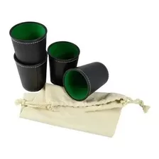 Juego De 4 Cachos Eco Cuero Negro Simplit Y Bolsa De Tela