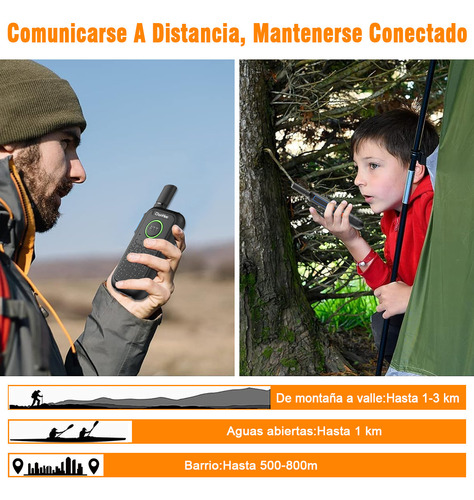 Walkie Talkie Radios De Comunicacin Con Ptt Dual, 3 Piezas Foto 3