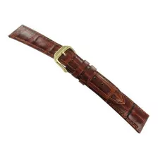 12mm Bamboo Genuine Leather Alligator Grain Tan Brown Padded