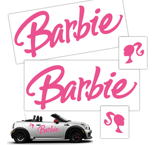 Sticker Calcomana Vinil Kit Barbie 100cm Mueca Silueta Foto 2