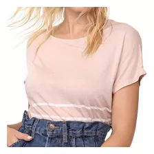 Blusa Feminina Manga Curta Em Linho Com Listras