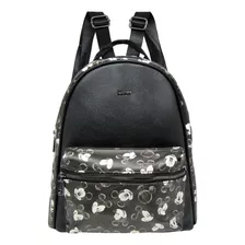 Bolsa Mochila Feminina Mickey Mouse Faces - Original Disney Cor Preto