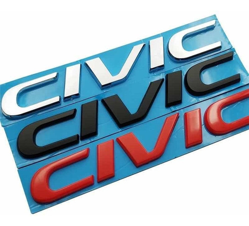 Emblema Negro Letras Civic 2016 2017 2018 2019 2020 2021 Foto 3