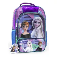 Combo Dos Piezas Mochila Escolar Primaria + Lapicera Frozen 