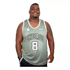 Regata Plus Size Dry-fit Chicago Bulls Basquete Extra Grande