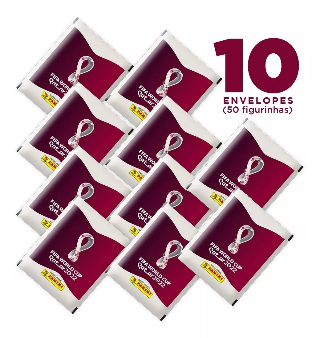 Copa Do Mundo Qatar 2022: 10 Envelopes (50 Figurinhas)