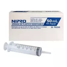 Jeringa Sin Aguja 50ml Nipro Punta Catéter Caja 30 Un Capacidad En Volumen 50 Cc