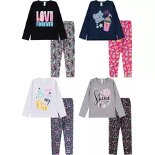 Kit 4 Conjuntos Infantil Inverno Roupas De Frio Menina