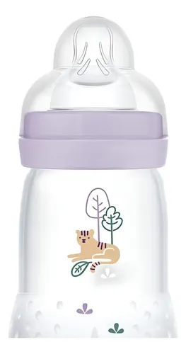 Mamadeira Easy Start 2 Meses 260ml Lilás Mam Animais