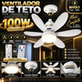 Novo Ventilador Teto 100w 6 Hélices Com Controle Ajustável Bivolt E27 Lâmpada Led Silencioso 50hz/60hz Branco 127/220v