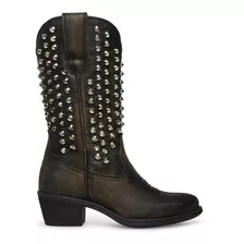 Steve Madden Botas Vaqueras Hayward Estoperoles Piel Negro 