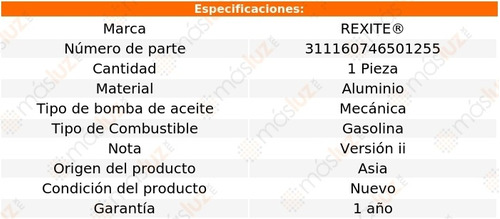 1-bomba Aceite Citroen C5 4 Cil 1.8l 01/11 Rexite Foto 2