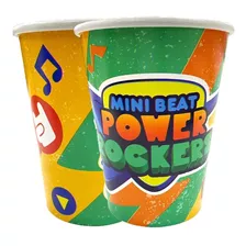 Vaso Polipapel Para Cumple X 10u - Mini Beat Power Rockers