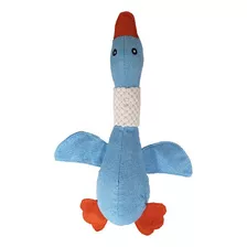 Brinquedo Mordedor Pelucia C/apito Para Caes Modelo Pato Cor Azul