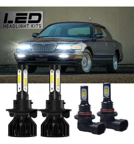 4x H13+9145 Focos Led 6000k Para 06-11 Mercury Grand Marquis Foto 2