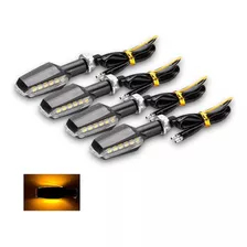 Juego De 4 Faros Luz De Giro Led Ambar Para Motos A-vip