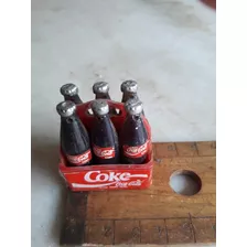 Coca Cola,antiguo Cajon C/6botellas Plastico Duro,poco Comun