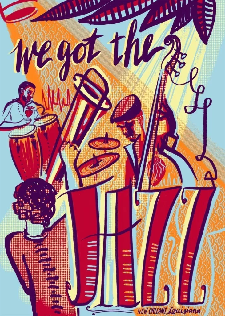 Poster Retrô New Orleans We Got The Jazz Decor 33 Cm X 48 Cm