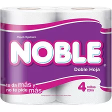 Papel Higienico Doble Hoja Noble 4 Rollos-23 Metros