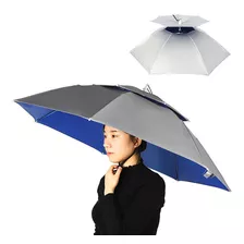 Cap Layer Umbrella Hat Mulheres Homens Dobrável Sol Chuva Du