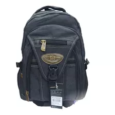 Mochila Bolsa Escolar Lona Tecido Feminina E Masculino Kvn Cor Preto