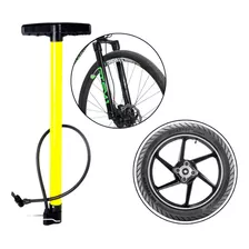 Bomba De Ar Com Vertical 50cm Para Encher Pneus Fertak Cor Amarelo