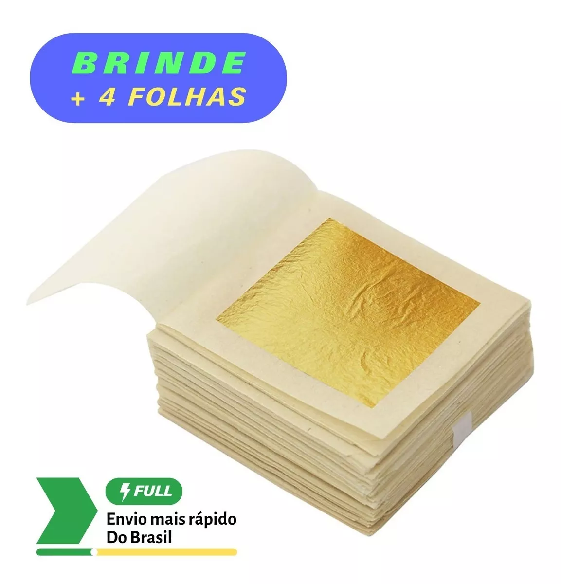 Kit 20 Folhas De Ouro Comestível 24k Genuíno 8x8 Cm