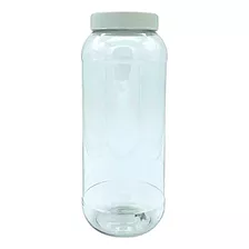 Bote Tarro Pet Transparente 1lt Con Tapa Plana (10 Pzas)