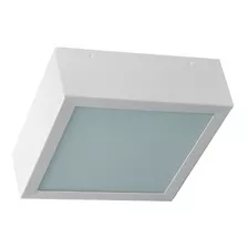 Plafon Acrílico Sobrepor 20x20 Cm Quadrado 2x E27 Luminária Cor Branco 110v 220v (bivolt)