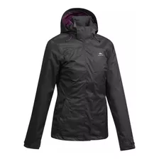 Cortaviento Impermeable Montaña Y Trekking Mujer Mh100 Negro