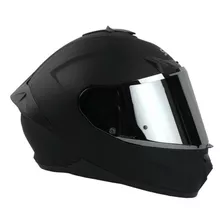 Casco Smk Typhoon Negro Mate Ma200 Mc Espejo Cerrado Svs