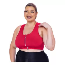 Top Fitnes Plus Size G1 G2 G3 Com Ziper E Bojo Removível