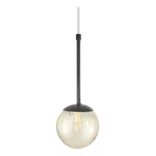 Kit C/2 Pendent Globo De Vidro 12cm - Vidro Âmbar + Lâmpada 